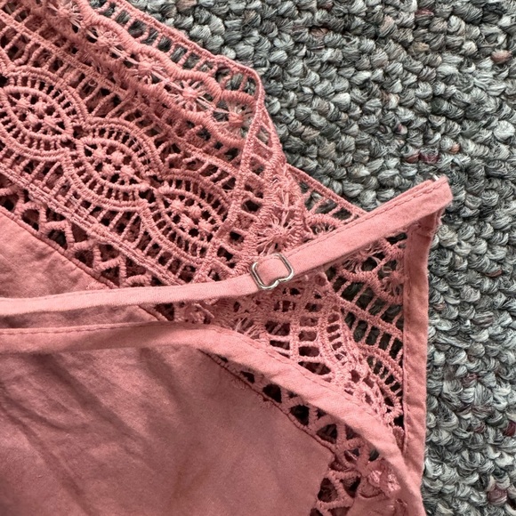 Free People Garden Party Cami Size Small Women Eyelet Blush Lace Camisole - Picture 7 of 10